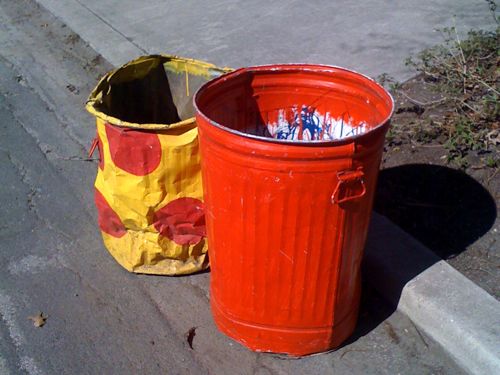 Orange Trash Can
