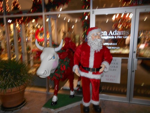Xmas Cow and Santa