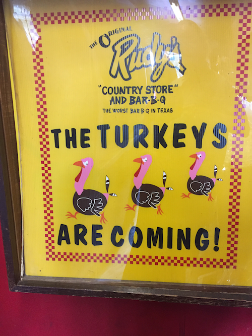 Rudy's has Turkey