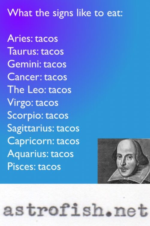 What the signs like to eat