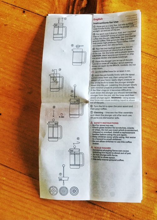 French Press Instructions